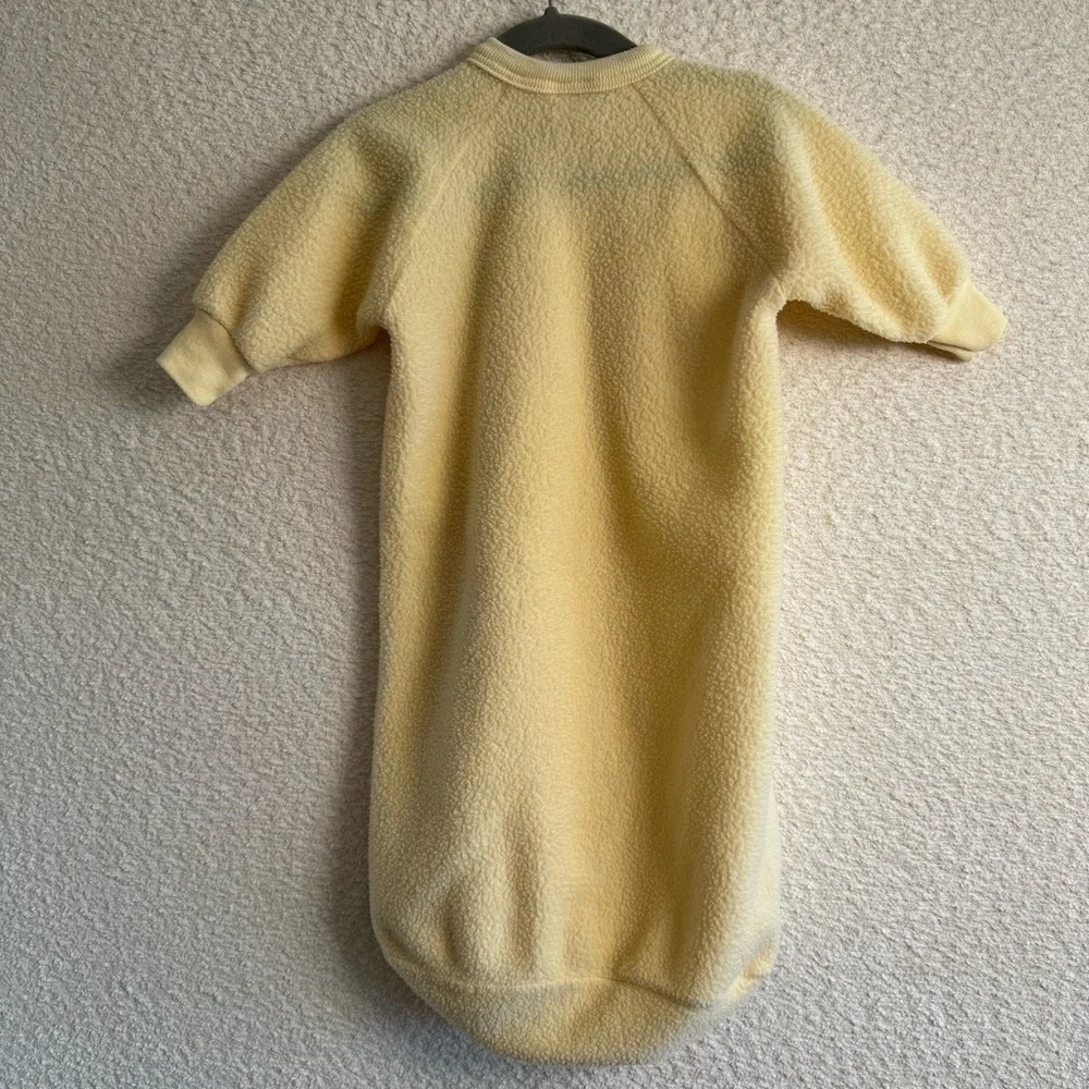 Vintage Carters Yellow Fleece‎ Embroidered Bear Soft Sleepsack Size 0-12 Months
